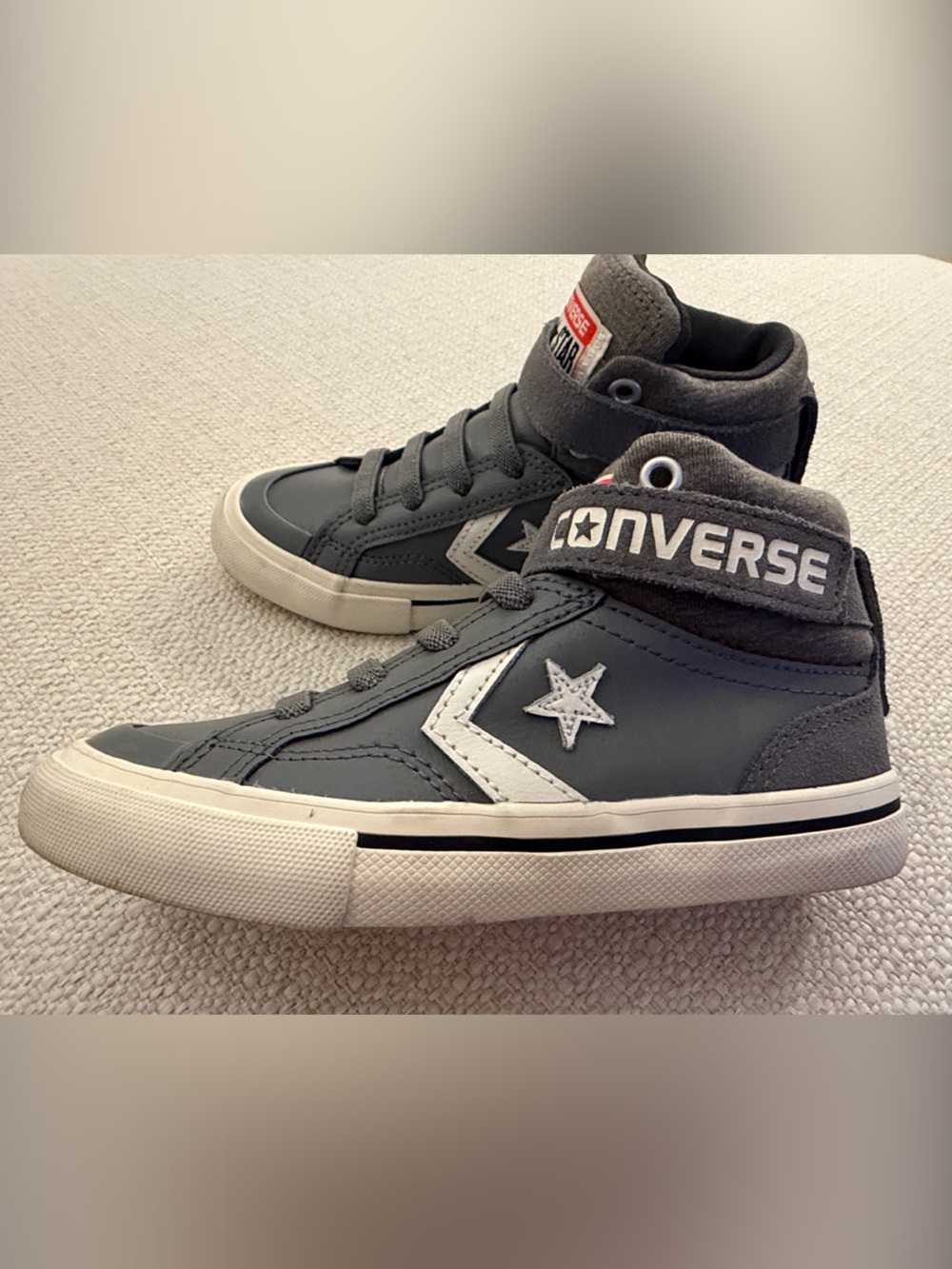 Converse Gray and White Mid-Top Sneakers - Picture 3 of 7
